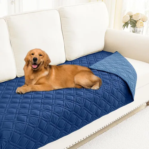 Vista 197 de Smiry Funda Impermeable para Cama de Perro Manta para Mascotas, Manta Suave y Lavable para Perros para Muebles Cama Sofá Sofá Reversible, a Cuadros