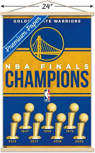 Vista 3 de Trends International NBA Golden State Warriors - Póster de pared de Champions 23, 22.37 x 34.00 pulgadas, paquete de impresión premium y colgador
