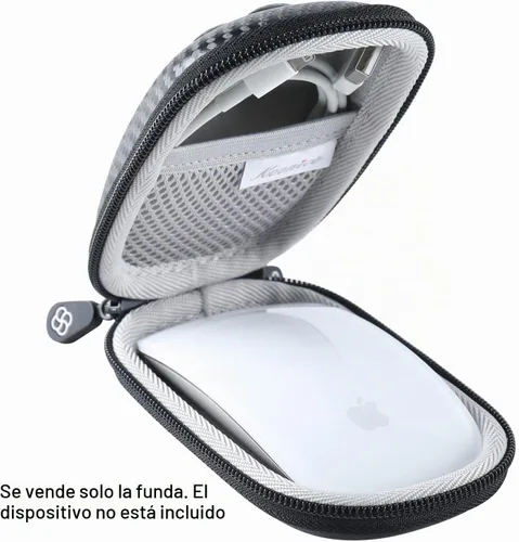 Vista 2 de Funda rígida compatible con Apple Magic Mouse (1, 2 y 3 generaciones), incluye mosquetón (negro)