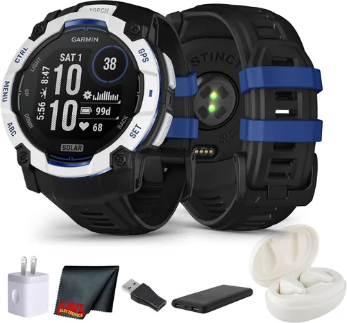 Vista 13 de Garmin Instinct 3 45mm, pantalla con carga solar, reloj inteligente GPS resistente para exteriores, bisel reforzado con metal, linterna incorporada