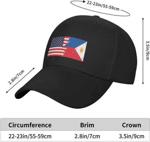 Vista 5 de Flag of Negros Republic and America Baseball Cap for Men Women Hat Adjustable Solid Color Trucker Hats