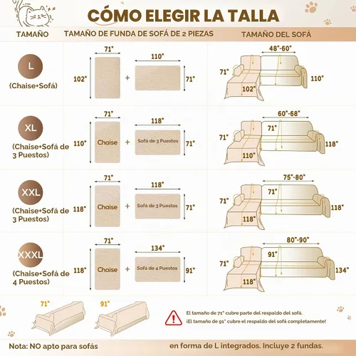 Vista 2 de Funda de sofá modular en forma de L, 2 piezas, ultra suave, impermeable, antideslizante, protector de muebles a prueba de mascotas y niños