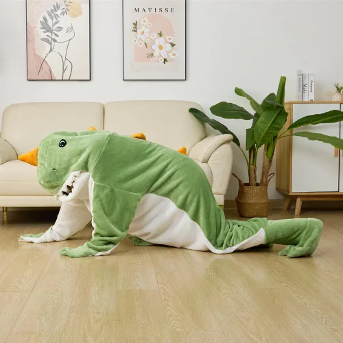 Vista 5 de Manta de Dinosaurio Vestible Saco de Dormir de Animal para Niños - Forro Polar de Franela Súper Suave, Cálido y Acogedor - Regalos de Dinosaurio