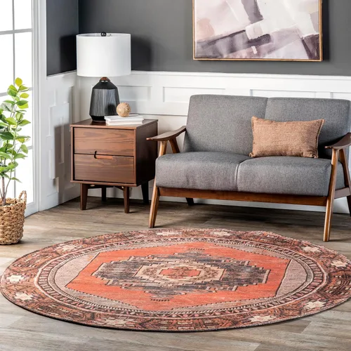 Vista 9 de nuLOOM Chana - Alfombra de área de tejido plano enmarcada con enrejado, 5 x 8 pulgadas, beige