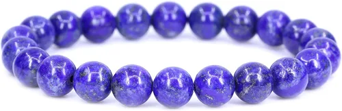 Vista 18 de Keleny Gem - Pulsera elástica de piedras semipreciosas con cuentas redondas de 8 mm, 7 pulgadas, unisex Ágata de encaje azul de grado A