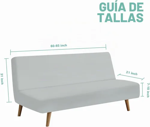 Vista 5 de Luv4babe - Funda impermeable para sofá cama sin brazos, color gris