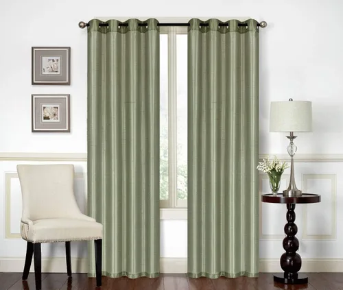 Vista 10 de All American Collection Nueva Cenefa de Cascada Doble de Seda Sintética Sólida Adjunta con Colas (55" x 32", Cenefa Beige)