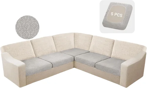 Vista 29 de HDCAXKJ - Fundas impermeables para cojín de sofá modular, fundas elásticas para cojín de sofá de esquina, fundas protectoras de muebles de jacquard