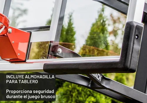 Vista 4 de Silverback Sistema de baloncesto anclado al piso, de 54", con tablero de vidrio templado