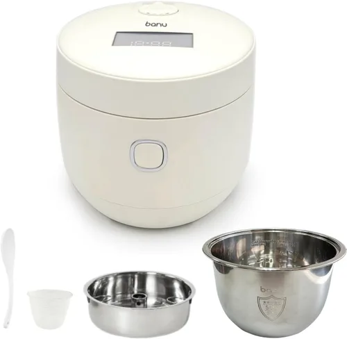 Vista 9 de BANU Arrocera baja en carbohidratos: 4 tazas (arroz blanco), 2 tazas (arroz bajo en carbohidratos), 7 funciones preestablecidas, temporizador de 20