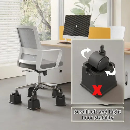 Vista 7 de Paquete de 9 elevadores de cama de 3 pulgadas resistentes para muebles que se adaptan a ruedas de cama, sofá, mesa y sofá, color negro For Wheels