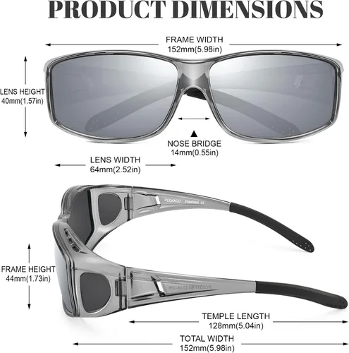 Vista 17 de Polarized Sunglasses Fit Over Glasses for Women Men with UV400 Protection Over Wrap Around Sun Glasses