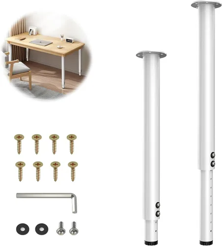 Vista 10 de Patas de mesa ajustables, patas de escritorio de metal de altura ajustable, patas ajustables para mesa, computadora, escritorio, mesa de comedor