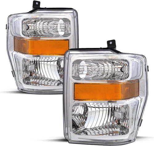 Vista 9 de JSBOYAT Juego de focos delanteros de repuesto con bombillas para Ford F250 F350 F450 F550 Super Duty 2008-2010. Carcasa negra con reflector