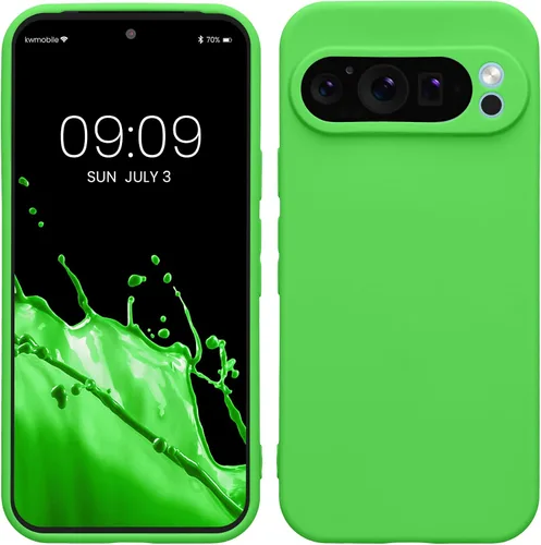 Vista 190 de kwmobile Funda compatible con Google Pixel 9 - Funda protectora delgada de TPU para teléfono - Acabado mate suave - Piedra antigua