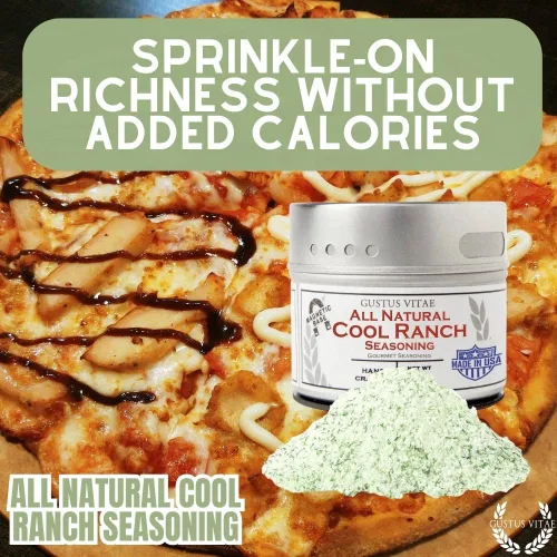 Vista 4 de All Natural Cool Ranch Seasoning - Auténtica mezcla de especias gourmet artesanales - Sin OMG - 2 oz - Lote pequeño - Lata magnética - Gustus Vitae