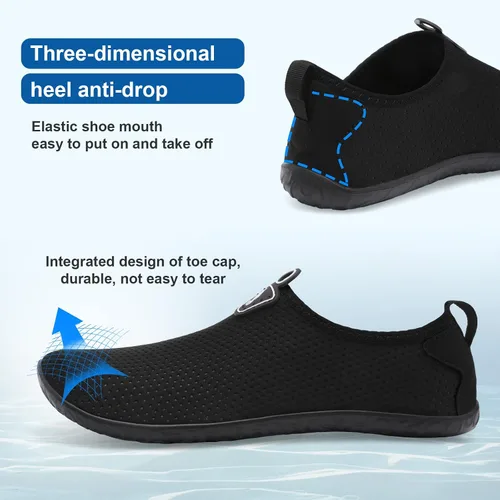 Vista 4 de Fires Zapatos de agua para mujeres y hombres, de secado rápido, calcetines acuáticos, transpirables, para senderismo, natación, playa, surf, yoga
