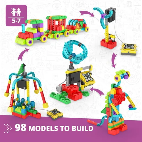 Vista 2 de STEM QBOIDZ & Junior Robotics Set (combinación de E10 y E15) Aprende a codificar - Experimentos de programación - Kit robótico escolar y escolar