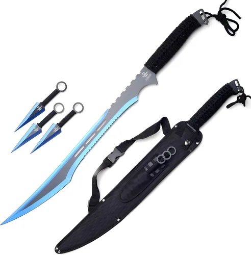 Vista 12 de Snake Eye Tactical - Espada Ninja de Diseño Fantástico con Funda de Nylon Negro