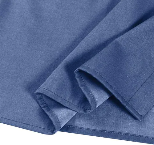 Vista 5 de GIFZES Vestido de mezclilla acampanado elegante con dobladillo con volantes, bolsillo de parche, cintura alta, manga corta, perfecto para ocasiones