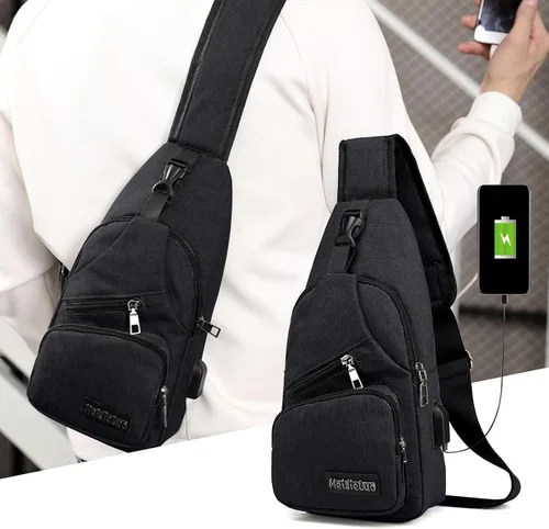 Vista 2 de Bolso bandolera pequeño, bolso cruzado en el pecho, mochila multiusos para mujeres y hombres, bolsa de viaje con correa