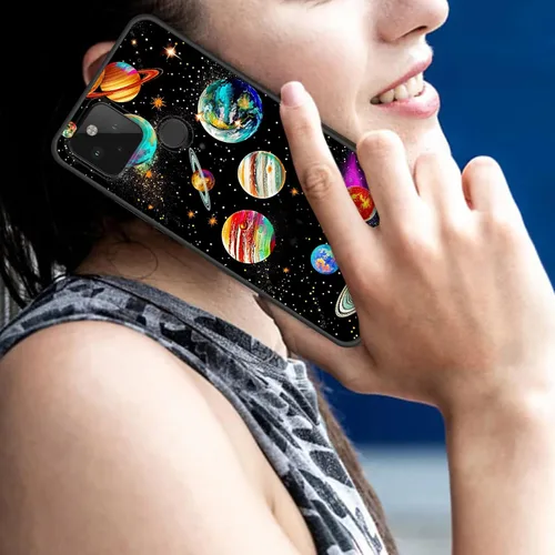Vista 434 de Funda delgada para Google Pixel 4 XL, funda delgada de silicona de TPU suave a prueba de golpes para Google Pixel 4 XL, astronauta Galaxy