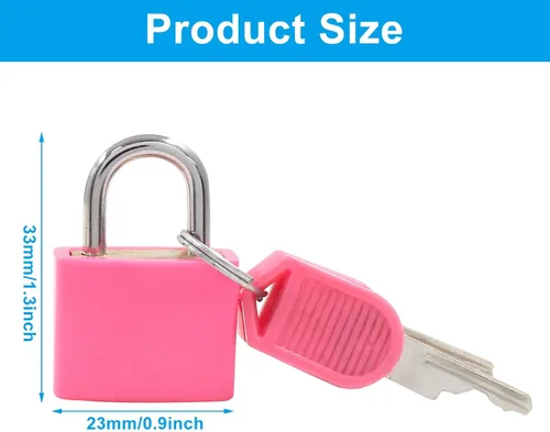 Vista 2 de Waziaqoc 6 cerraduras de equipaje con llaves, candado de maleta pequeña, mini candado de metal para bolsas de viaje, armario de gimnasio escolar