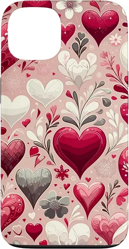 Vista 6 de Funda romántica para iPhone 11 Pro Max con corazones encantadores para el día de San Valentín