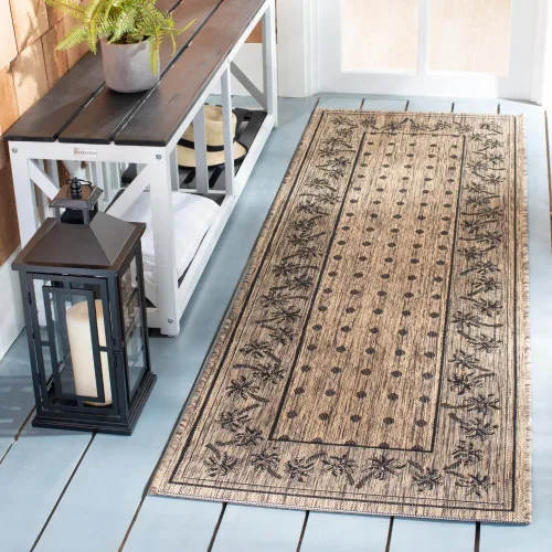 Vista 7 de SAFAVIEH Courtyard Collection - Alfombra de pasillo, 2 pies 3 pulgadas x 6 pies 7 pulgadas, color azul y marfil, no desprende pelusa y de fácil