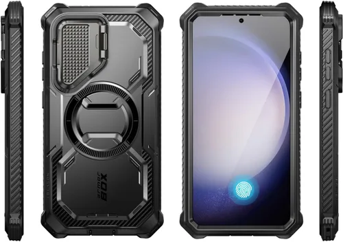 Vista 8 de i-Blason Armorbox - Funda para Samsung Galaxy S24 Plus, S24+ con protector de pantalla integrado, soporte y funda para cámara (negro)