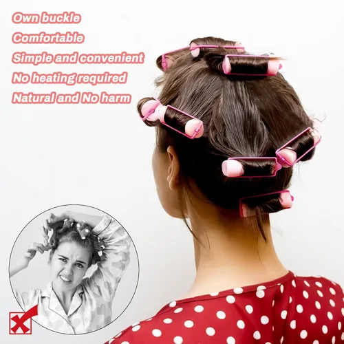 Vista 3 de MAQIHAN 40 rodillos de espuma para el cabello - rodillos de esponja de 0.98 pulgadas para rizadores de cabello sin calor para cabello corto/largo