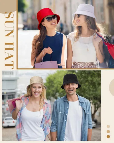 Vista 4 de Vabean Sombrero de pescador de pesca de color sólido, gorra de pescador, unisex, para verano, para hombres y mujeres, para el verano, 12
