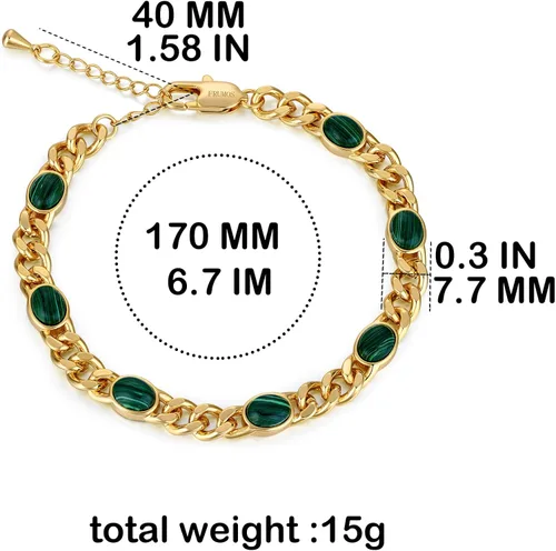 Vista 2 de FRUMOS Dainty Layering Bracelets for Women 18 k Gold Plated Fashion Adjustable Chunky Cuban Paperclip Link Chain Bracelets Jewelry for Women Girls