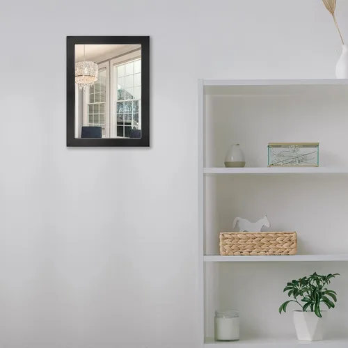 Vista 2 de BOMINICA Espejo de Pared Rectangular Enmarcado Decorativo 12" x 16" para Baño, Sala de Estar, Tocador, Negro