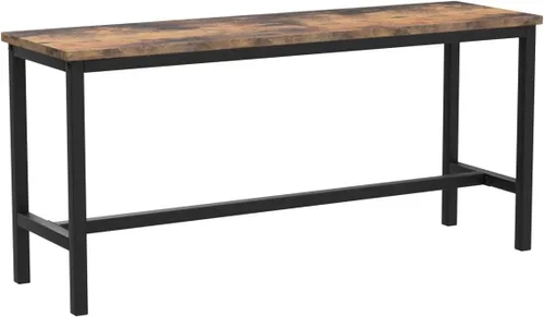 Vista 5 de VASAGLE Banco de comedor, par de 2, estilo industrial, marco de acero, para cocina, sala de estar, 12.8 x 42.5 x 19.7 pulgadas, marrón rústico +