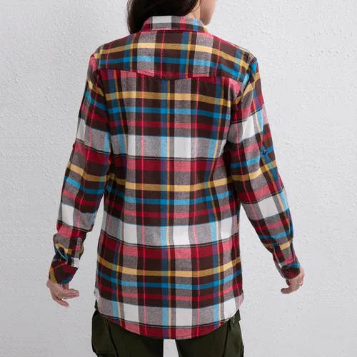 Vista 3 de Match - Camisa de franela de manga larga y a cuadros para mujer