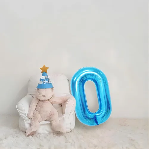 Vista 7 de Globo azul con el número 0, 40 pulgadas, Mylar premium, reutilizable, para decoración de fiesta de cumpleaños