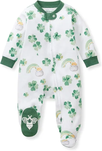 Vista 12 de Burt's Bees Baby Pijama con pies de algodón orgánico para niña Cozy Teddies - Paquete de 1