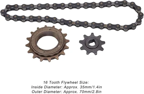 Vista 3 de Kit de rueda libre, duradero juego de cadena de piñón de 9 dientes 16T, componente de bicicleta para ciclistas de carretera, ciclistas de montaña