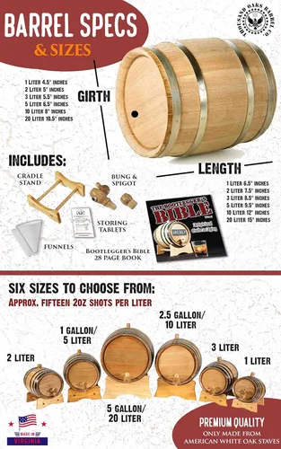 Vista 4 de Dispensador de barril de envejecimiento de tequila de 1 litro con soporte de madera, bung y espita - ¡Cócteles de edad y más! Mini barriles