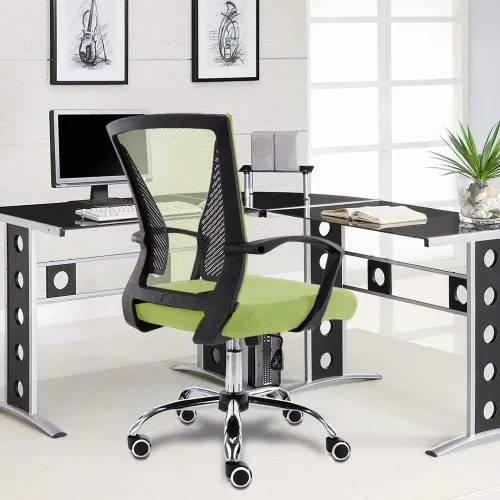Vista 2 de Modern Home ZUNA-BKLIME - Silla de oficina, negro/lima Negro/Lime