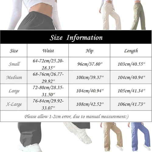 Vista 3 de Trousers Pants for Women Casual Fashion Wide Leg Stretch Pants High Waist Relaxed Fit Spring Bottoms