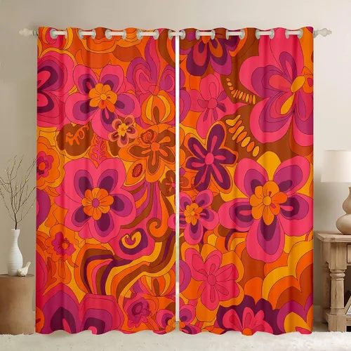 Vista 46 de Feelyou Cortinas opacas con estampado de leopardo para dormitorio, sala de estar, safari, cortinas de oscurecimiento de habitación con purpurina