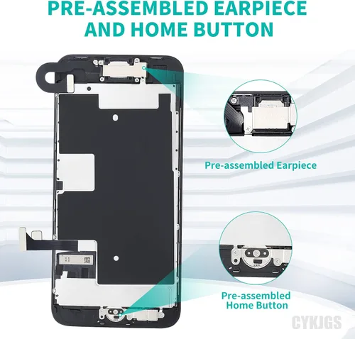 Vista 3 de Pantalla de repuesto para iPhone 8 SE de segunda generación con botón de inicio 3D Touch LCD Display Digitizer Black 4.7" Full Assembly for SE