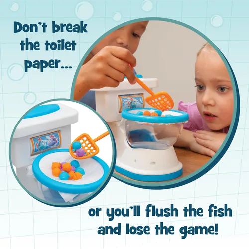 Vista 2 de Juegos de mesa Dont Flush The Fish para niños, juegos de mesa para la noche de juegos familiares para niños y adultos, divertido juego