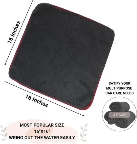 Vista 5 de Toallas profesionales de microfibra para detalles de 1300 GSM, toallas de microfibra ultra gruesas para automóviles, camiones, SUV, paquete de 3