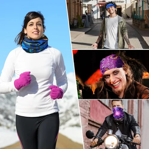 Vista 6 de Tarpop 30 unidades de polainas para el cuello, bufanda, banda elástica para la cabeza que absorbe el sudor para mujeres y hombres, deportes, yoga