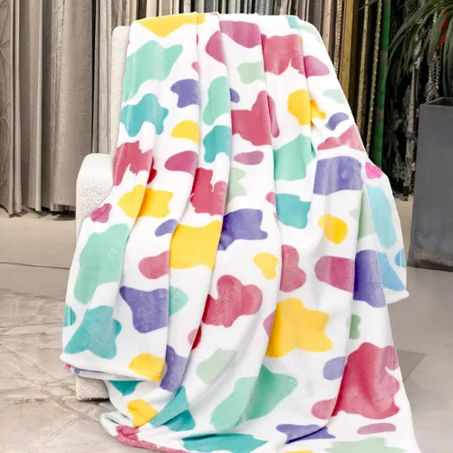 Vista 41 de Manta de vaca para niños de 40 x 50 pulgadas, ropa de cama de forro polar ultrasuave para niños y niñas, manta ligera para cochecito de bebé, bonita