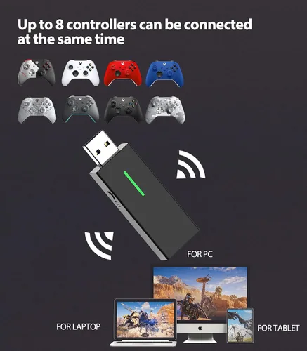 Vista 4 de Adaptador inalámbrico compatible con controlador Xbox One inalámbrico, receptor inalámbrico YCCTEAM con controlador en Windows 11108.1