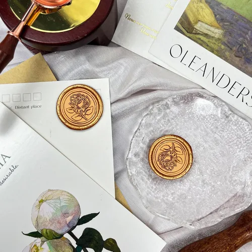 Vista 6 de 25 Piezas Calcomanías de Sellos de Cera Hechas a Mano, Sellos para Sobres, Calcomanías de Cera Autoadhesivas para Invitaciones de Fiestas de Boda